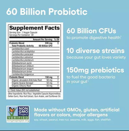 NEXOVA™  - DIGESTIVE ENZYMES 60CT + 60B PROBIOTIC 30CT